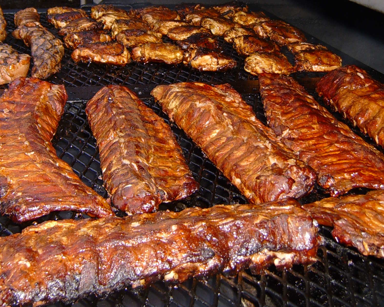 Northwest BBQ Catering - Racks of ribs on the smoker - Seattle Washington